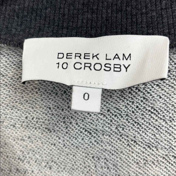 Derek Lam 10 Crosby Navy Blue Grey V-Neck Long Sleeve Sweater White Underlayer - Picture 9 of 13